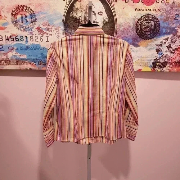 Carlisle Striped Button Up Blouse - Picture 2 of 5